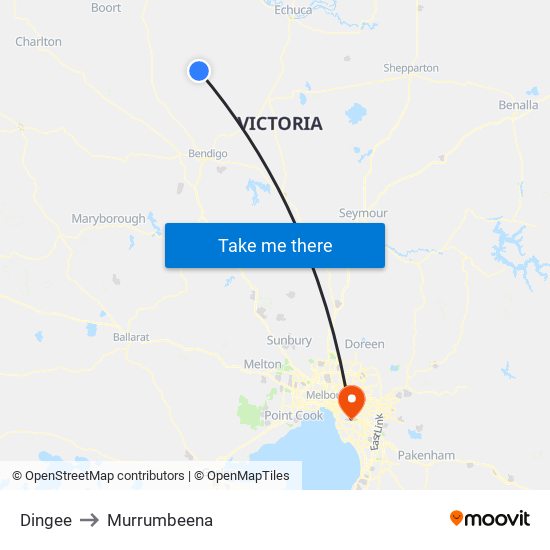 Dingee to Murrumbeena map