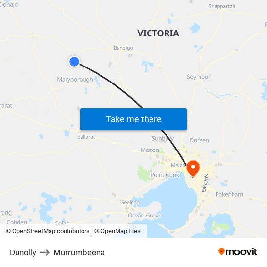 Dunolly to Murrumbeena map