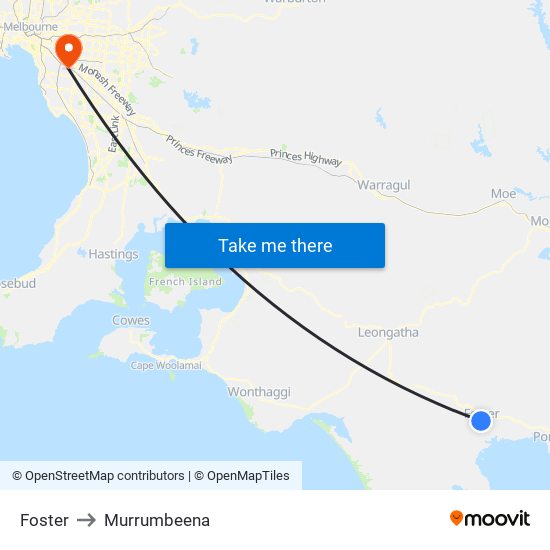 Foster to Murrumbeena map