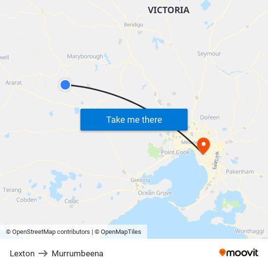 Lexton to Murrumbeena map