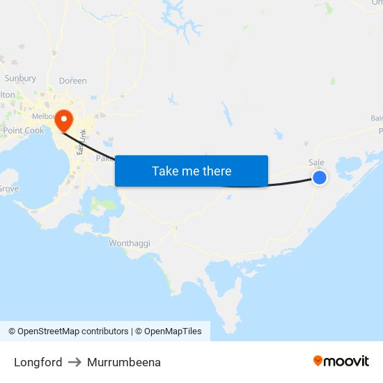 Longford to Murrumbeena map