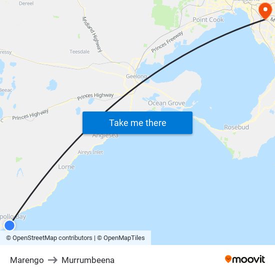 Marengo to Murrumbeena map