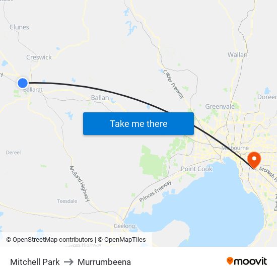 Mitchell Park to Murrumbeena map