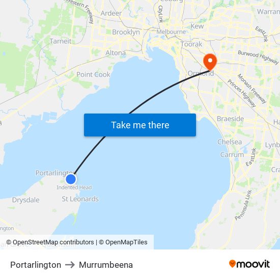 Portarlington to Murrumbeena map