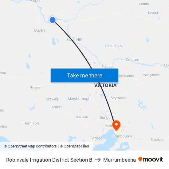 Robinvale Irrigation District Section B to Murrumbeena map