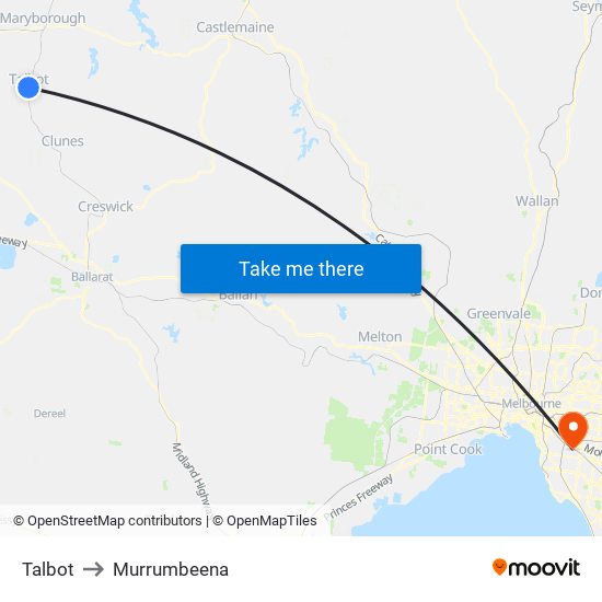 Talbot to Murrumbeena map