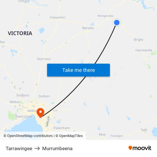 Tarrawingee to Murrumbeena map