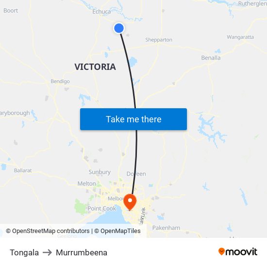 Tongala to Murrumbeena map