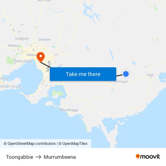 Toongabbie to Murrumbeena map