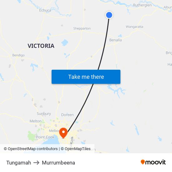 Tungamah to Murrumbeena map