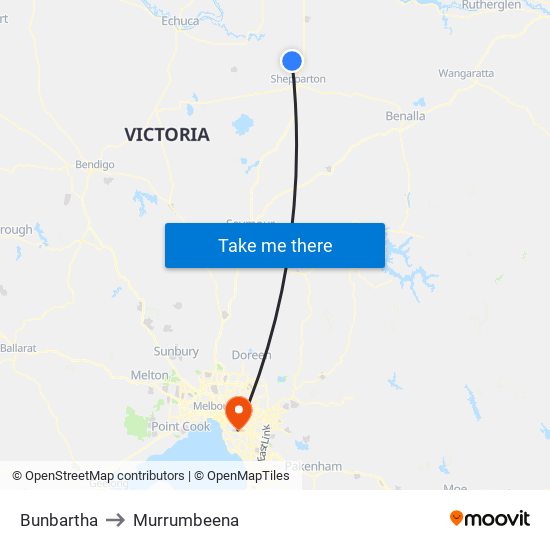 Bunbartha to Murrumbeena map