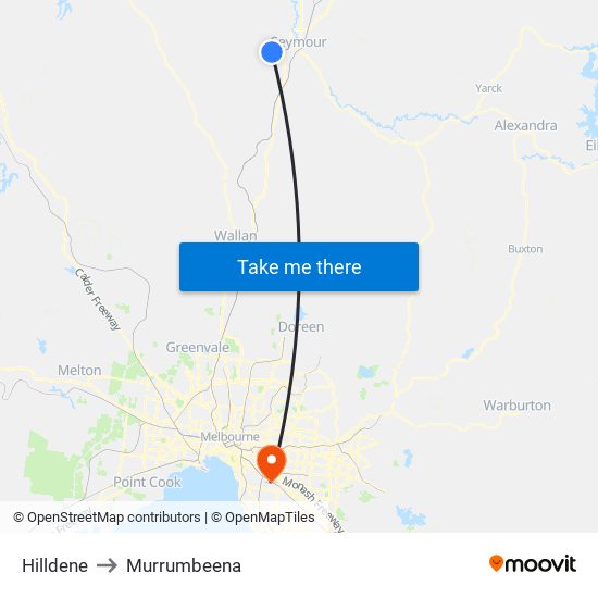 Hilldene to Murrumbeena map