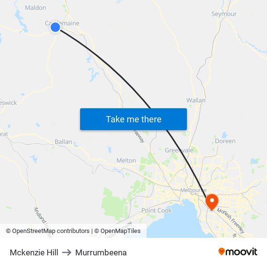 Mckenzie Hill to Murrumbeena map