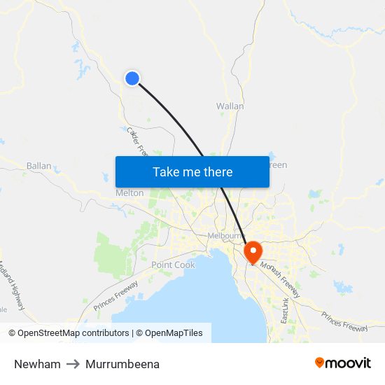 Newham to Murrumbeena map