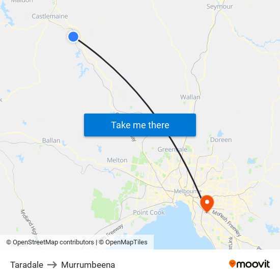 Taradale to Murrumbeena map