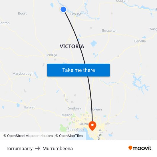 Torrumbarry to Murrumbeena map