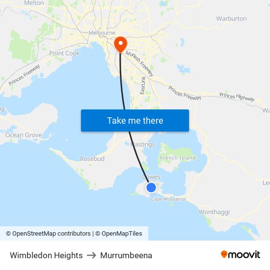 Wimbledon Heights to Murrumbeena map