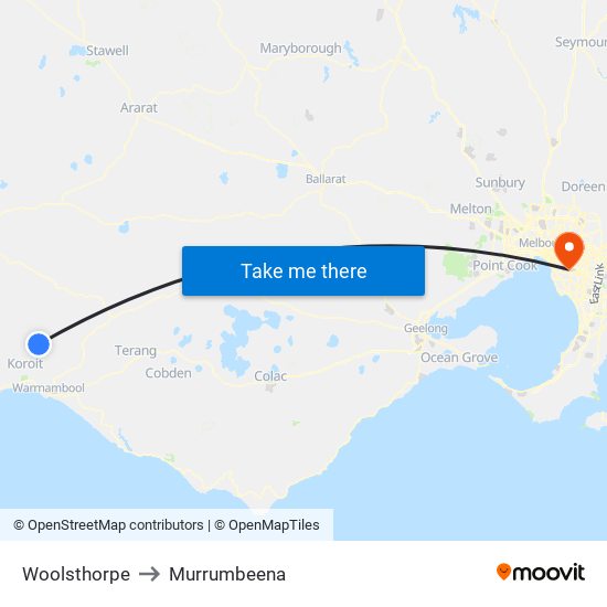 Woolsthorpe to Murrumbeena map