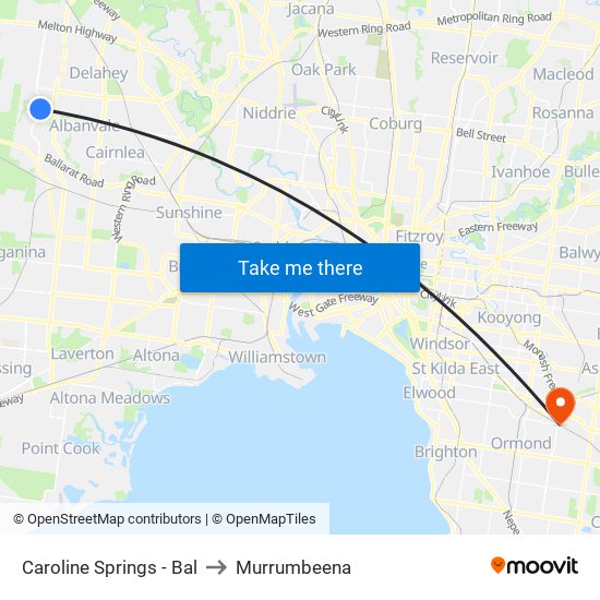 Caroline Springs - Bal to Murrumbeena map