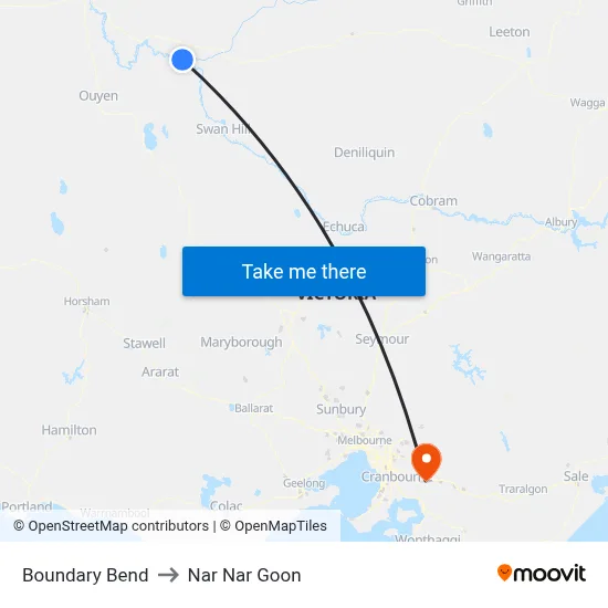 Boundary Bend to Nar Nar Goon map