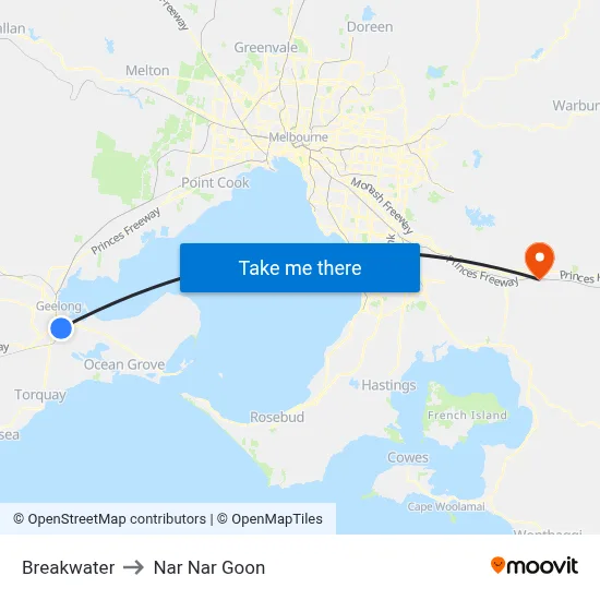 Breakwater to Nar Nar Goon map