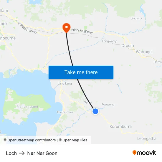 Loch to Nar Nar Goon map