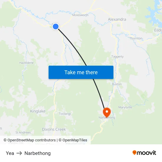 Yea to Narbethong map