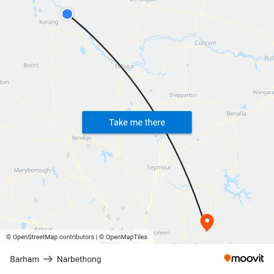 Barham to Narbethong map