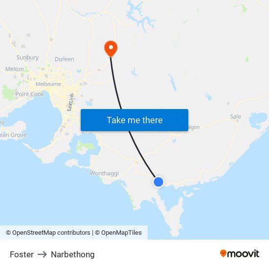 Foster to Narbethong map