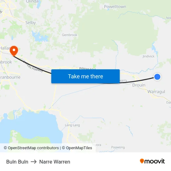 Buln Buln to Narre Warren map