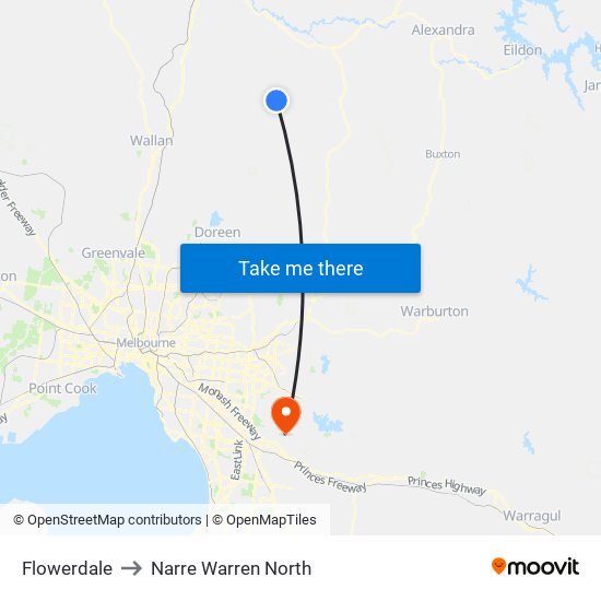 Flowerdale to Narre Warren North map