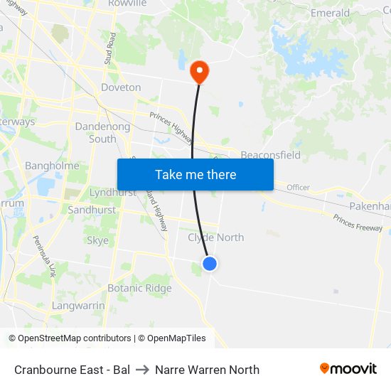 Cranbourne East - Bal to Narre Warren North map