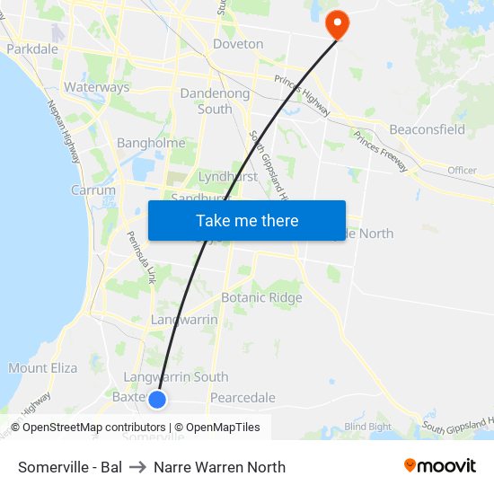 Somerville - Bal to Narre Warren North map