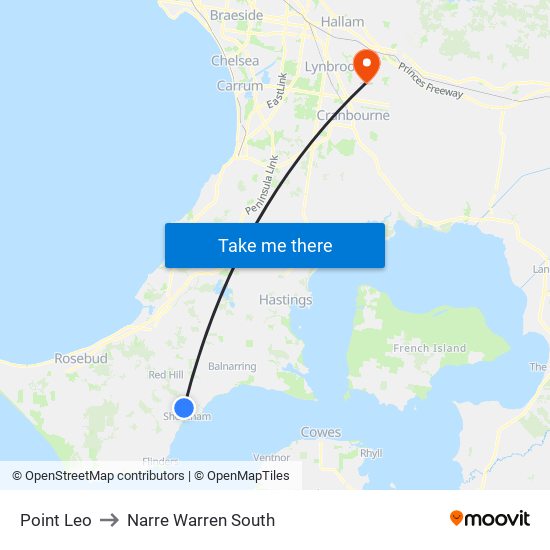 Point Leo to Narre Warren South map