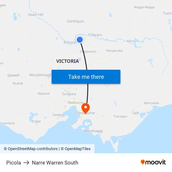 Picola to Narre Warren South map