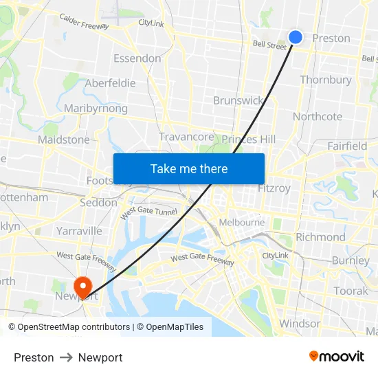 Preston to Newport map