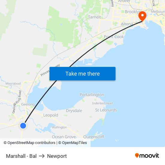 Marshall - Bal to Newport map