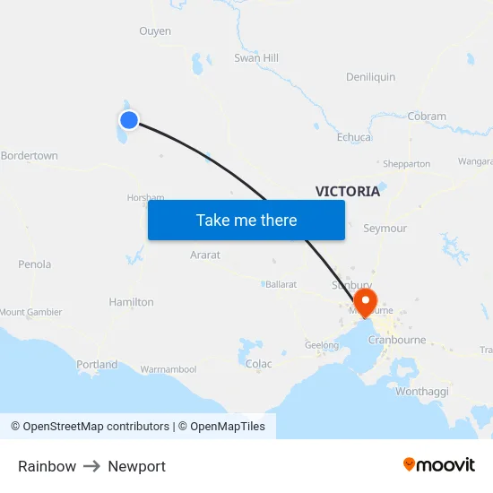 Rainbow to Newport map