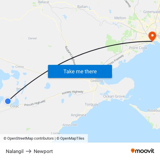 Nalangil to Newport map