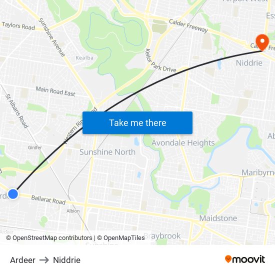 Ardeer to Niddrie map