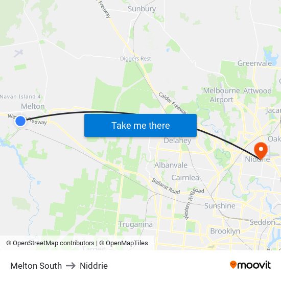 Melton South to Niddrie map