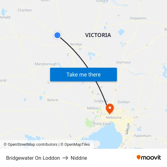 Bridgewater On Loddon to Niddrie map