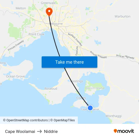 Cape Woolamai to Niddrie map
