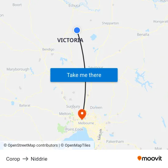 Corop to Niddrie map