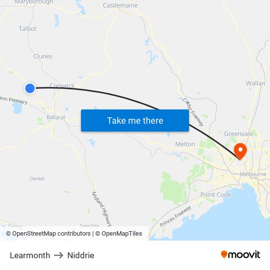 Learmonth to Niddrie map