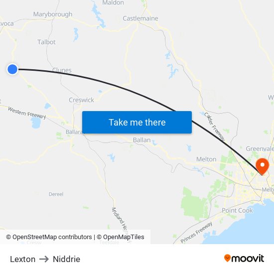 Lexton to Niddrie map