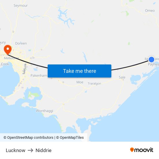 Lucknow to Niddrie map