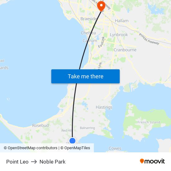 Point Leo to Noble Park map