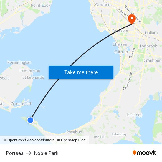 Portsea to Noble Park map