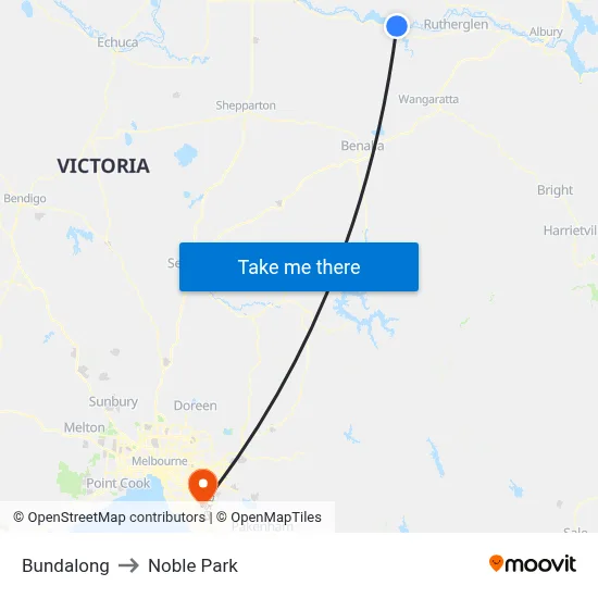 Bundalong to Noble Park map